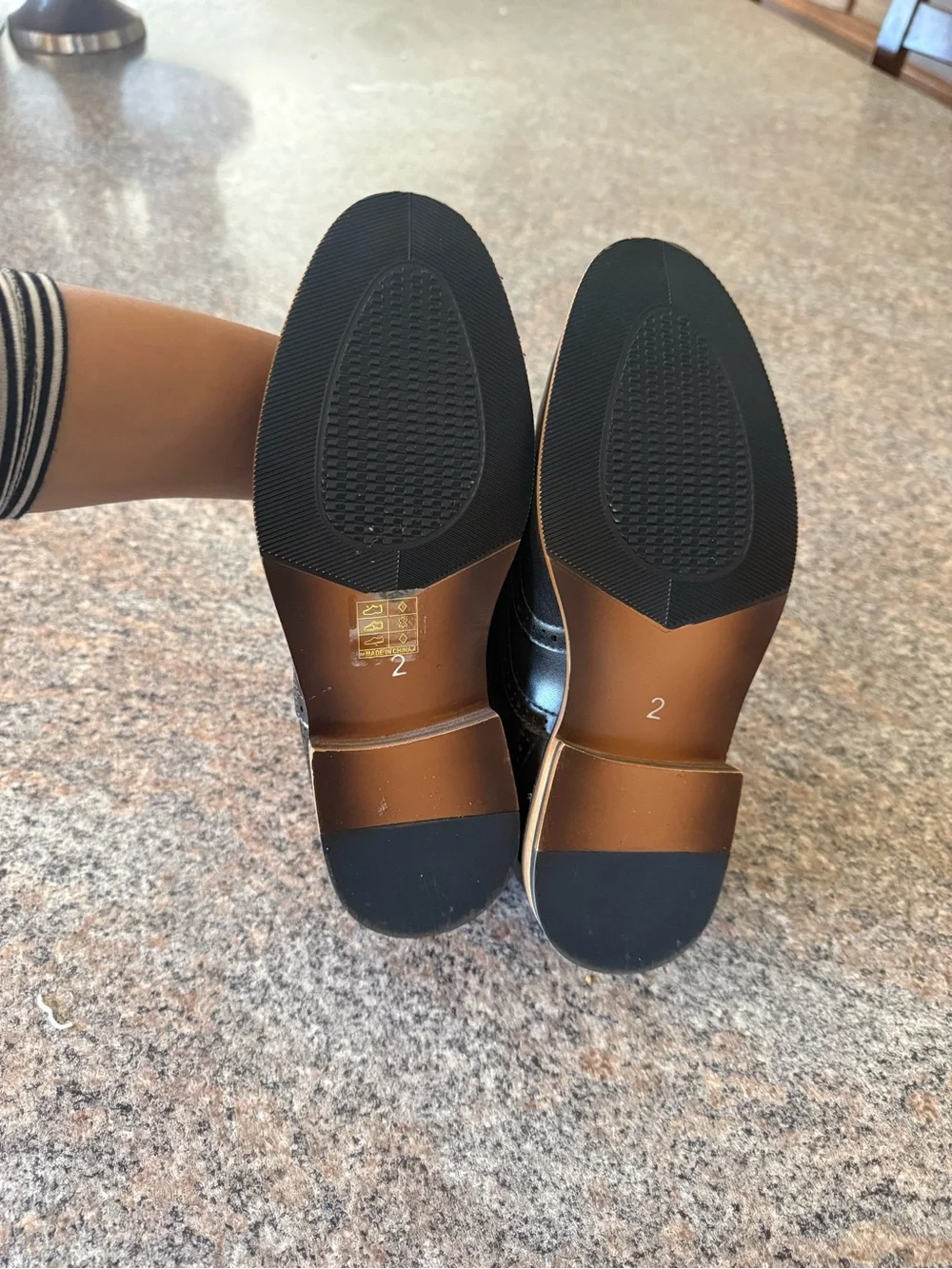 Kids Black Dress Wingtip Oxfords